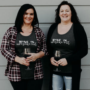 Wine In Awesome Out - Charcoal Tee