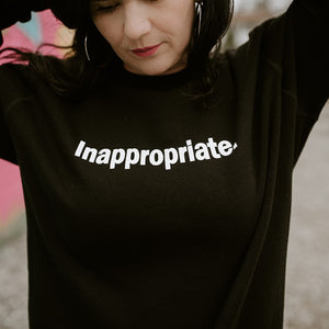 Inappropriate - Adult Crewneck Black Sweater